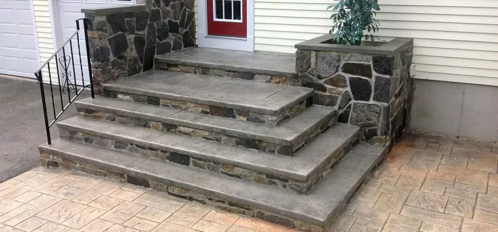 Concrete stairs model with natural stone
