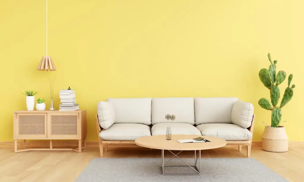 Shades of yellow living room
