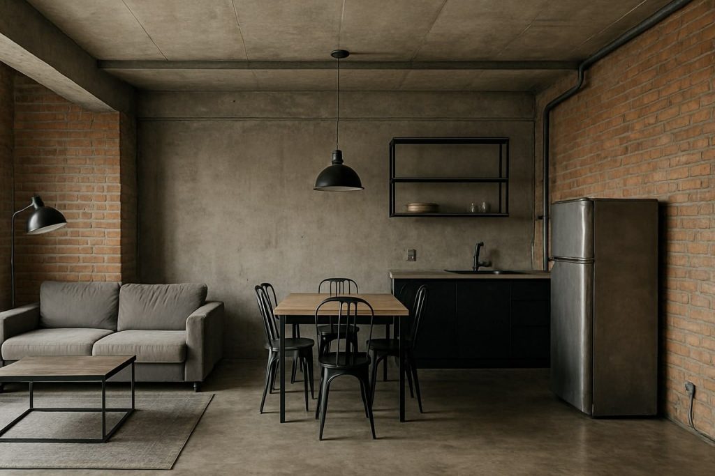 1. Desain Rumah Industrial dengan Material Batako